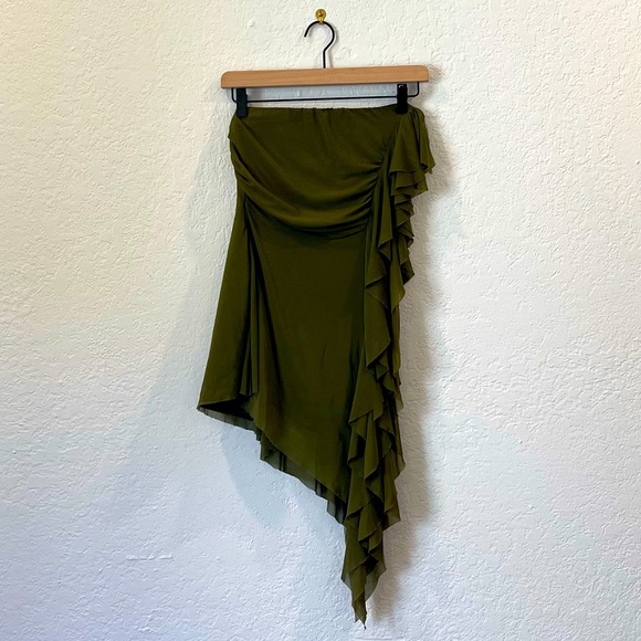 Kelle Costumes Kelle Dance Recital Costume Asymmetrical Olive Green